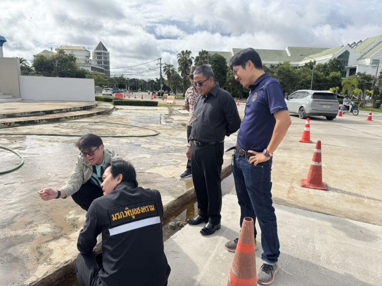 ลงพื้นที่งานปรับปรุงถนนวงเวียนเสาธง